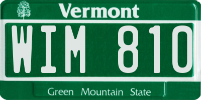 VT license plate WIM810