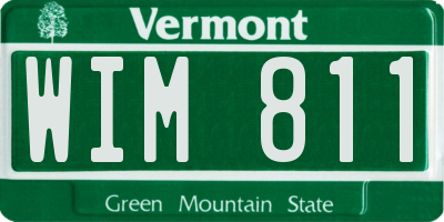 VT license plate WIM811