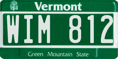 VT license plate WIM812