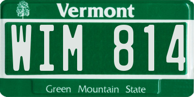 VT license plate WIM814