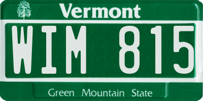 VT license plate WIM815