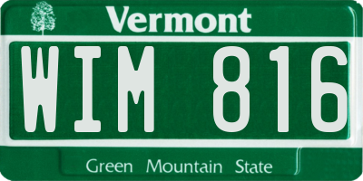 VT license plate WIM816