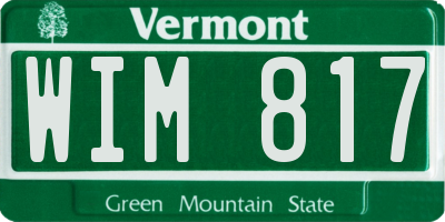 VT license plate WIM817
