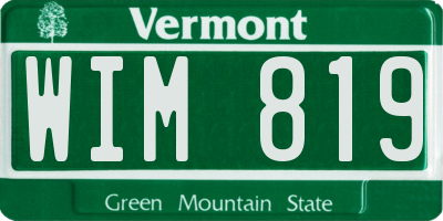 VT license plate WIM819