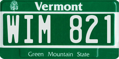 VT license plate WIM821