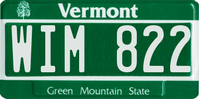 VT license plate WIM822