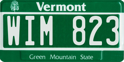 VT license plate WIM823