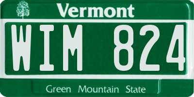 VT license plate WIM824