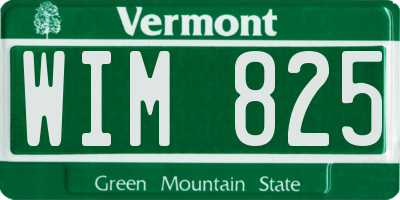 VT license plate WIM825