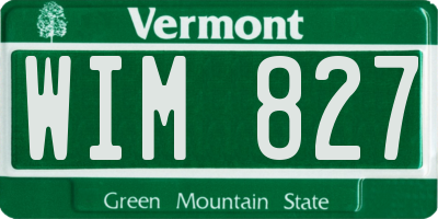 VT license plate WIM827