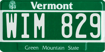 VT license plate WIM829