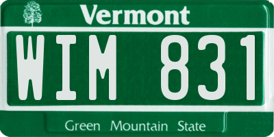VT license plate WIM831