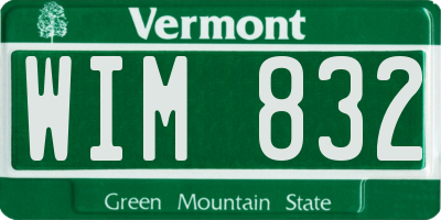 VT license plate WIM832