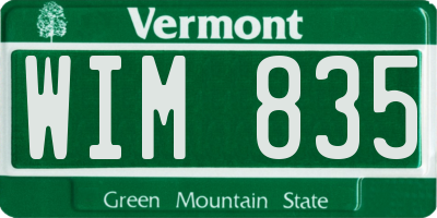 VT license plate WIM835