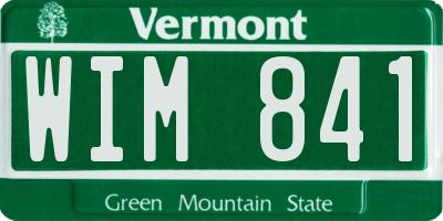 VT license plate WIM841