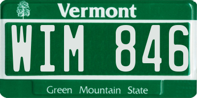 VT license plate WIM846
