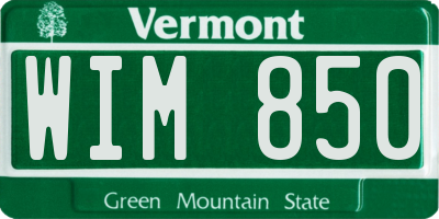VT license plate WIM850