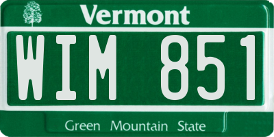 VT license plate WIM851