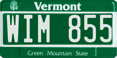 VT license plate WIM855