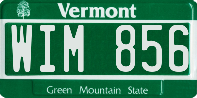 VT license plate WIM856