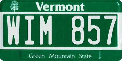 VT license plate WIM857