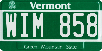 VT license plate WIM858