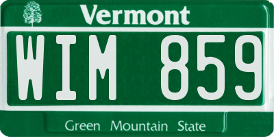 VT license plate WIM859