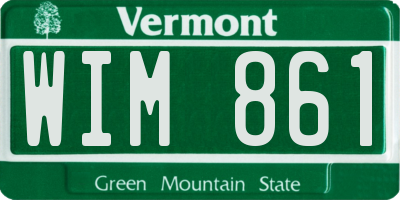 VT license plate WIM861