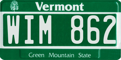 VT license plate WIM862