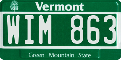 VT license plate WIM863