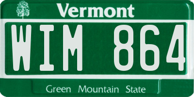 VT license plate WIM864
