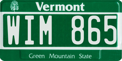 VT license plate WIM865