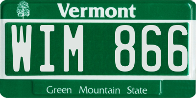 VT license plate WIM866