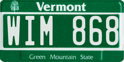 VT license plate WIM868