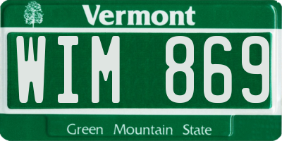 VT license plate WIM869