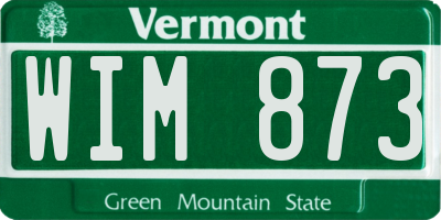 VT license plate WIM873