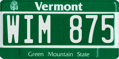 VT license plate WIM875