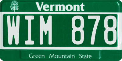 VT license plate WIM878