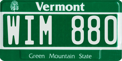 VT license plate WIM880