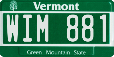 VT license plate WIM881