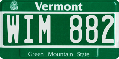 VT license plate WIM882
