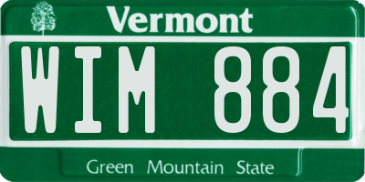 VT license plate WIM884