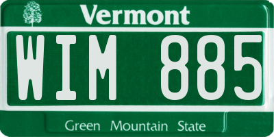 VT license plate WIM885