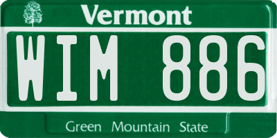 VT license plate WIM886