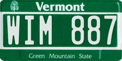 VT license plate WIM887