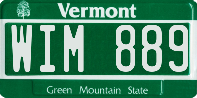 VT license plate WIM889