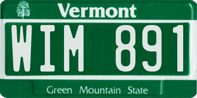VT license plate WIM891