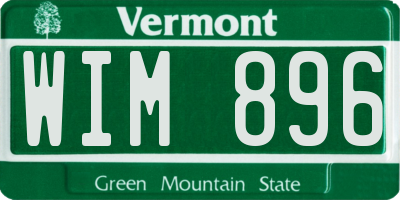 VT license plate WIM896