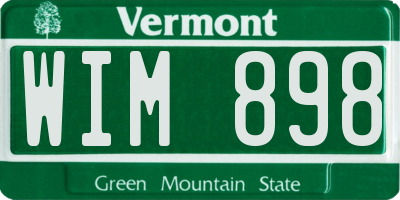 VT license plate WIM898