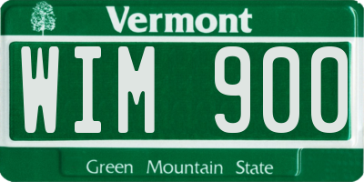 VT license plate WIM900